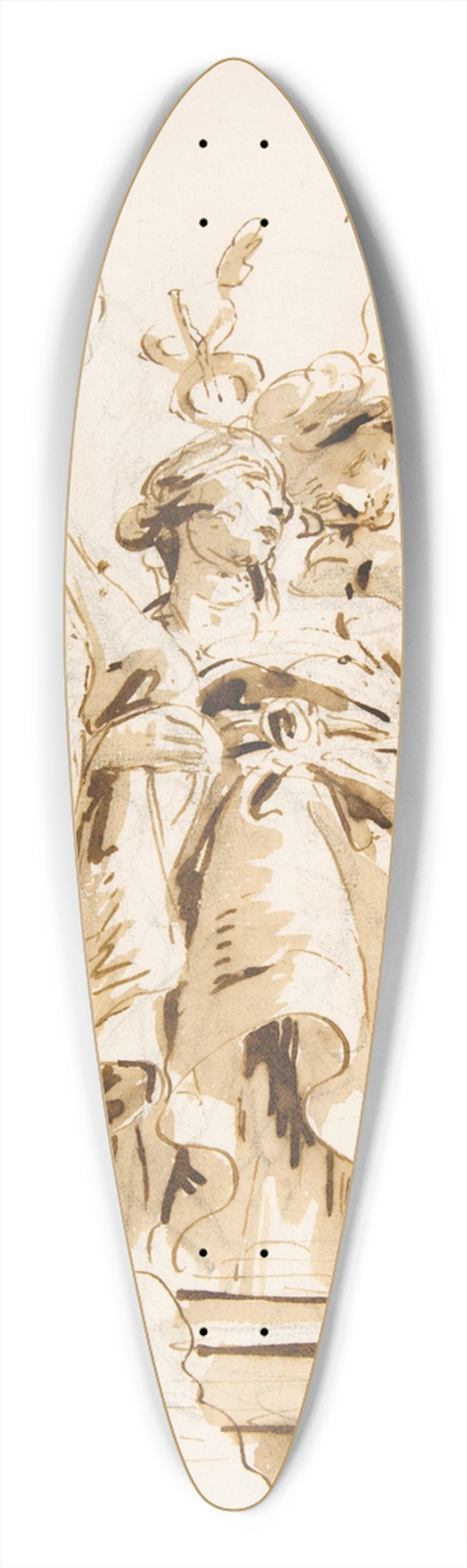 Giovanni Battista Tiepolo - Aged Dignitary Attended by Mercury and Prudence 39.3 inch art pintail longboard deck