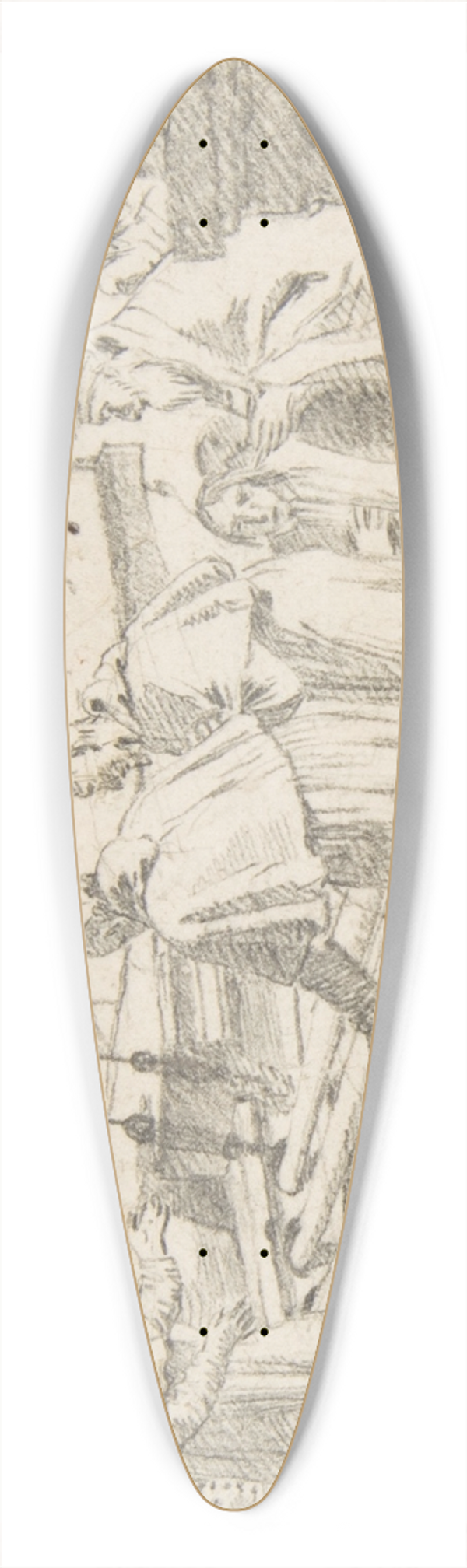Giovanni Battista Tiepolo - Bishops and Monks Being Received at a Ship by a Venerable Dignitary 39.3 inch art pintail longboard deck