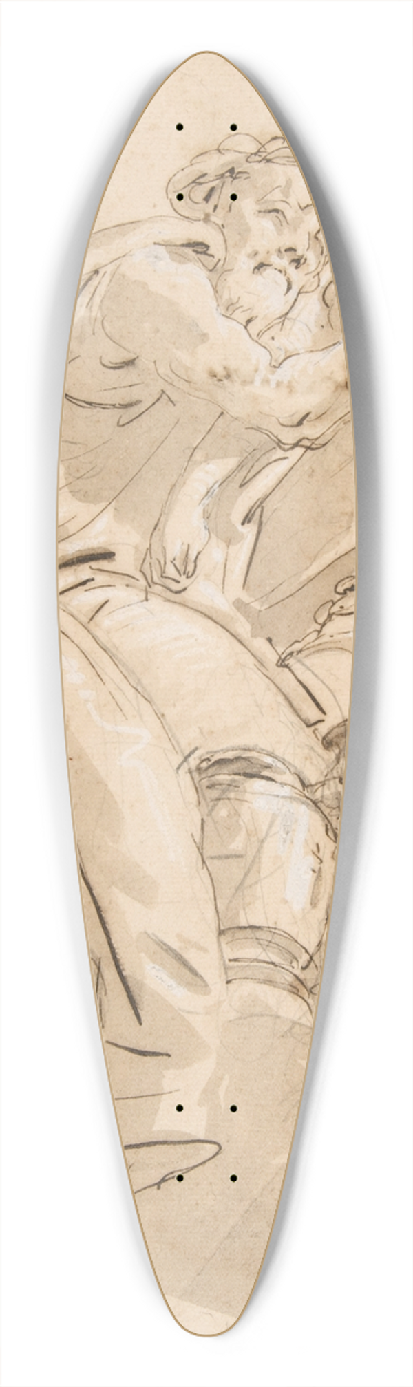 Giovanni Battista Tiepolo - Marine Deity with Attendant Female Figure 39.3 inch art pintail longboard deck