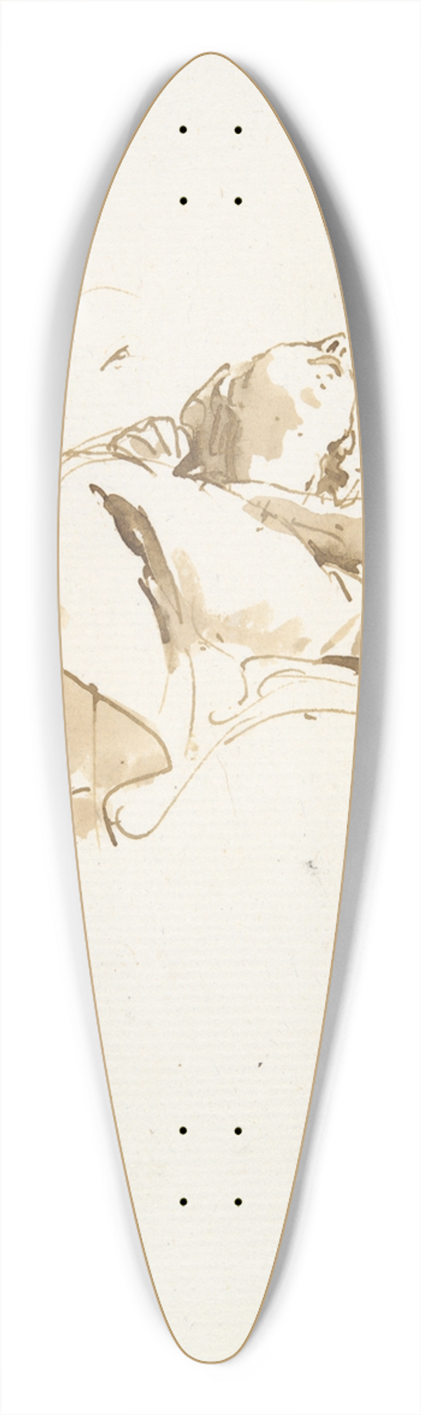 Giovanni Battista Tiepolo - Reclining female figure seen frombelow 39.3 inch art pintail longboard deck