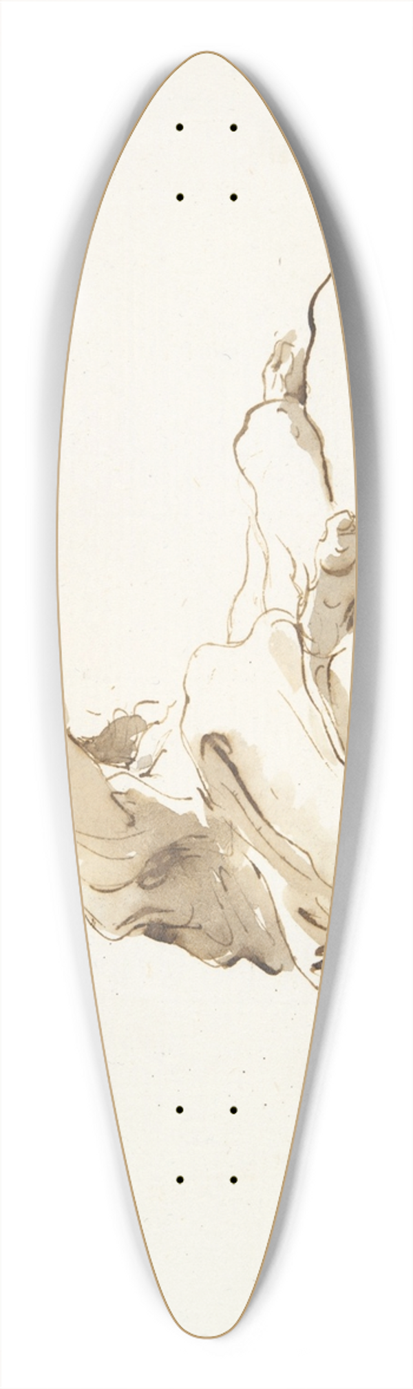 Giovanni Battista Tiepolo - Seated figure with head turned to the left and right arm raised, seen frombelow 39.3 inch art pintail longboard deck