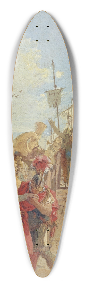 Giovanni Battista Tiepolo - The Meeting of Anthony and Cleopatra 39.3 inch art pintail longboard deck
