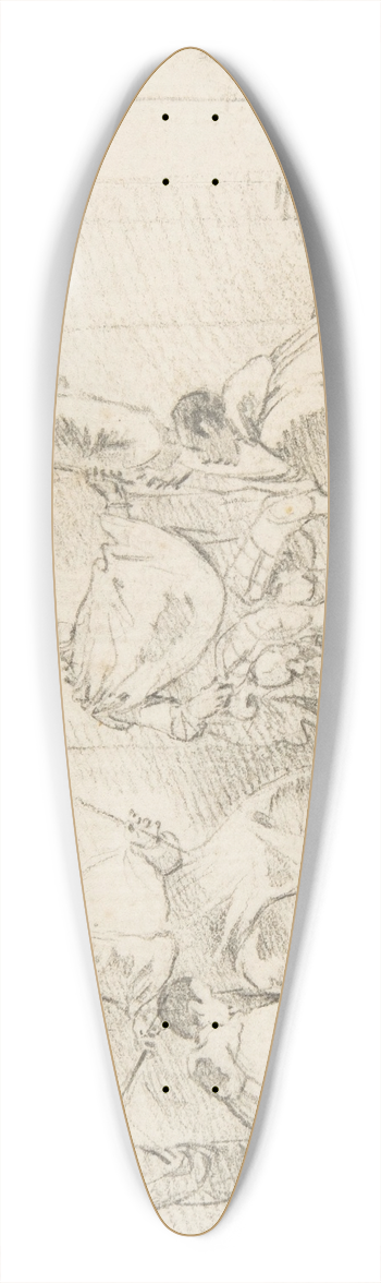 Giovanni Battista Tiepolo - Two Monks Kneeling before a Doge and an Emperor (Doge Ziani and Emperor Barbarossa) 39.3 inch art pintail longboard deck