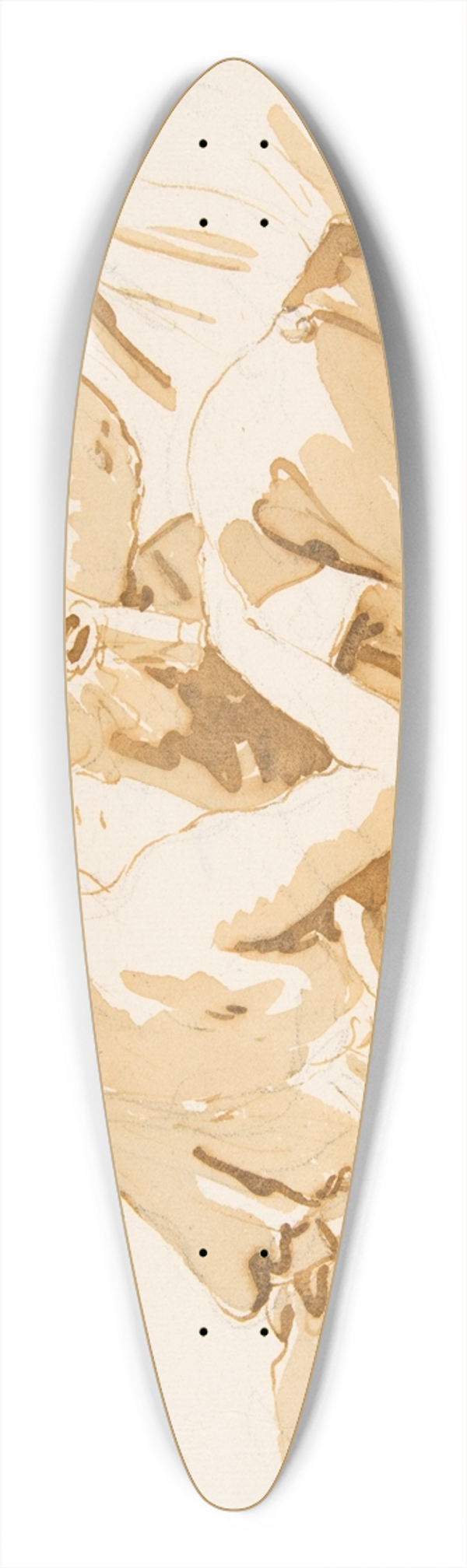 Giovanni Battista Tiepolo - Two Seated Women and a Boy on Clouds 39.3 inch art pintail longboard deck