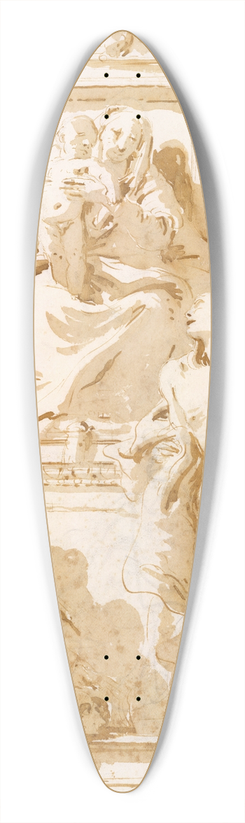 Giovanni Battista Tiepolo - Virgin and Child with Saint John of the Cross , Saint Sebastian, and Saint Peter of Alcantara 39.3 inch art pintail longboard deck