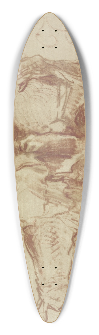 Giovanni Benedetto Castiglione - Frau mit Kind auf einem Esel reitend, ein junger Mann zu Fu nebenher gehend 39.3 inch art pintail longboard deck