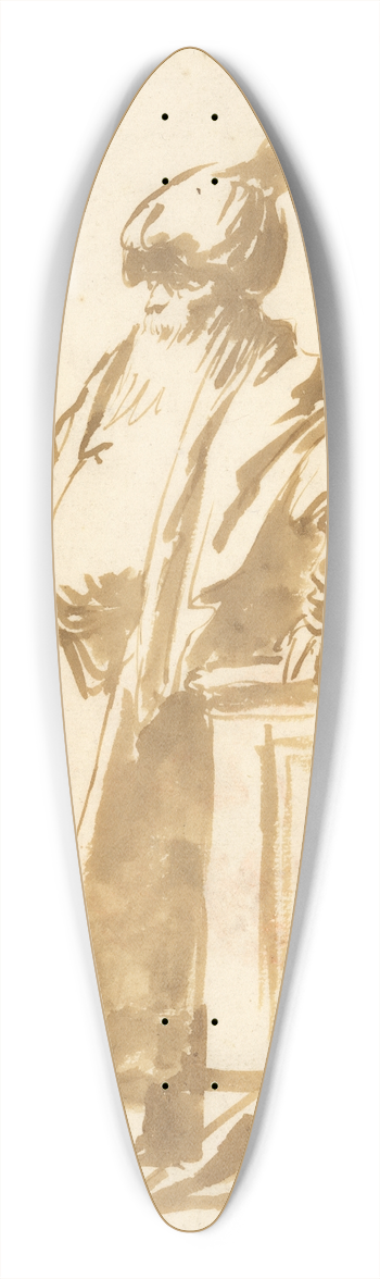 Giovanni Domenico Tiepolo - An Old Man in Oriental Dress, Standing by a Pagan Altar 39.3 inch art pintail longboard deck