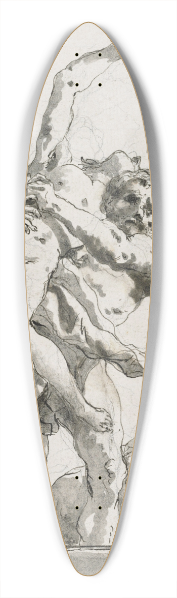 Giovanni Domenico Tiepolo - Hercules and Antaeus 39.3 inch art pintail longboard deck