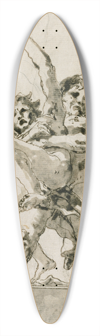 Giovanni Domenico Tiepolo - Hercules and Antaeus 39.3 inch art pintail longboard deck