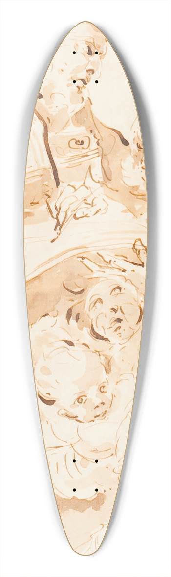 Giovanni Domenico Tiepolo - Papal Declaration (St. Augustine with Scribe and Angels) 39.3 inch art pintail longboard deck