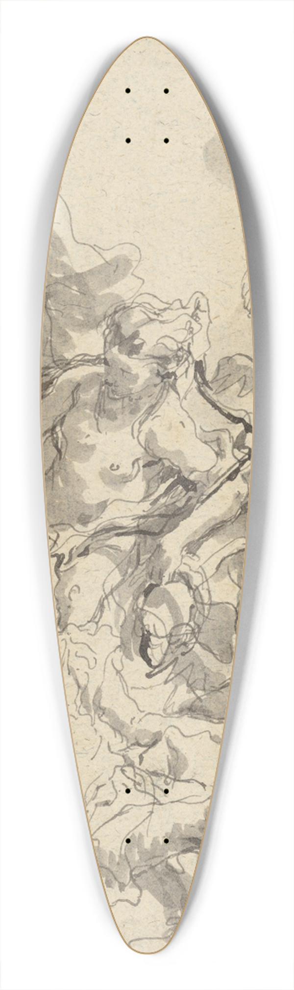 Giovanni Domenico Tiepolo - Rinaldo Enchanted by Armida 39.3 inch art pintail longboard deck