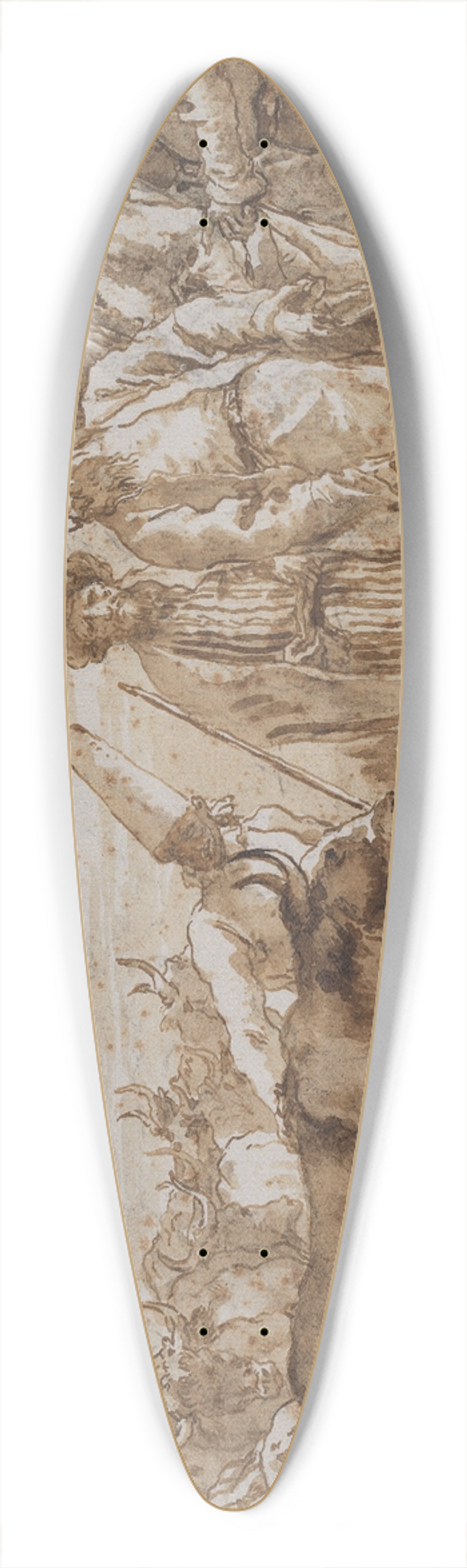 Giovanni Domenico Tiepolo - The Cattle Vendor 39.3 inch art pintail longboard deck