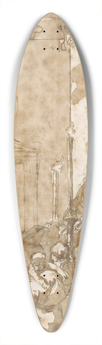 Giovanni Domenico Tiepolo - The funeral of a nun 39.3 inch art pintail longboard deck