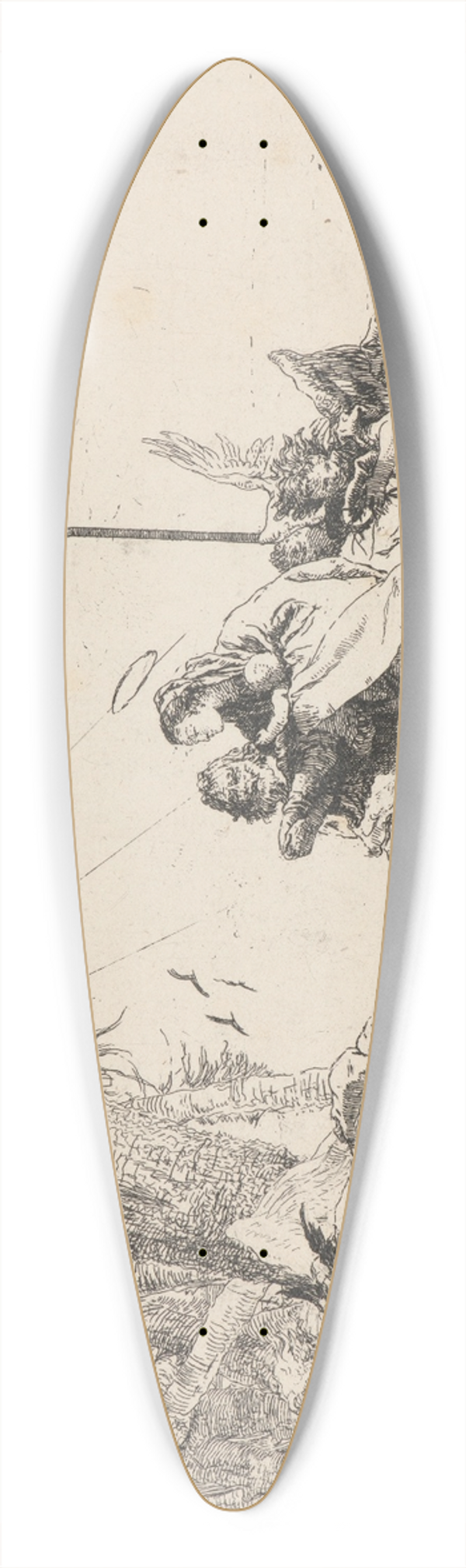 Giovanni Domenico Tiepolo - The Holy Family Disembarking 39.3 inch art pintail longboard deck