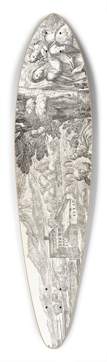 Giovanni Francesco Grimaldi - The Flight to Egypt 39.3 inch art pintail longboard deck