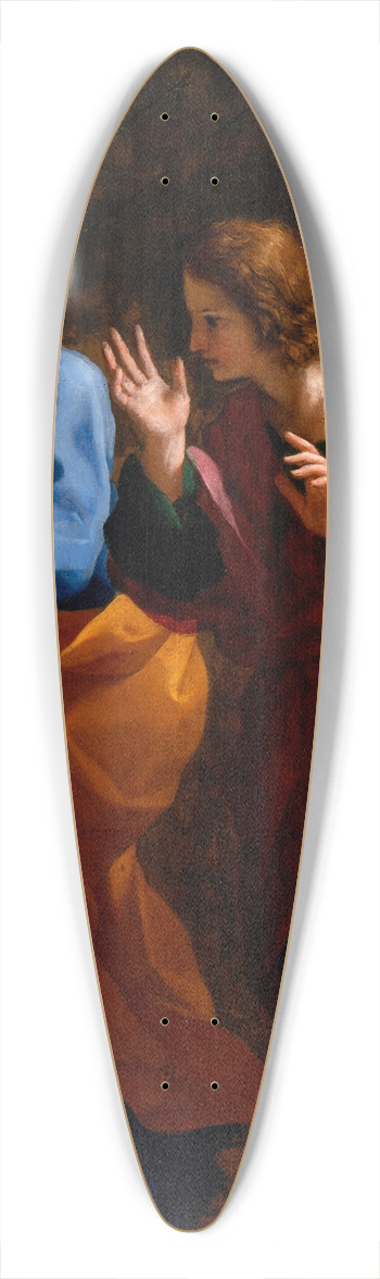 Giovanni Francesco Romanelli - St. John and St. Peter at Christs Tomb 39.3 inch art pintail longboard deck
