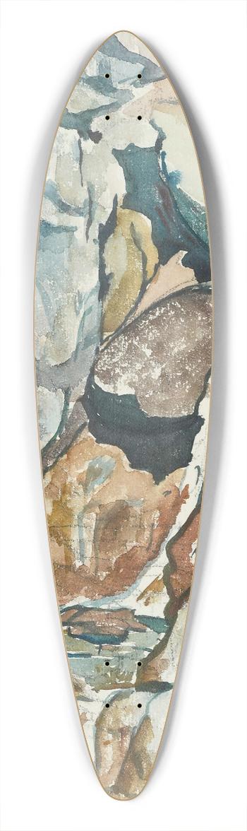 Giovanni Giacometti - Mountain Gorge With Waterfall 39.3 inch art pintail longboard deck