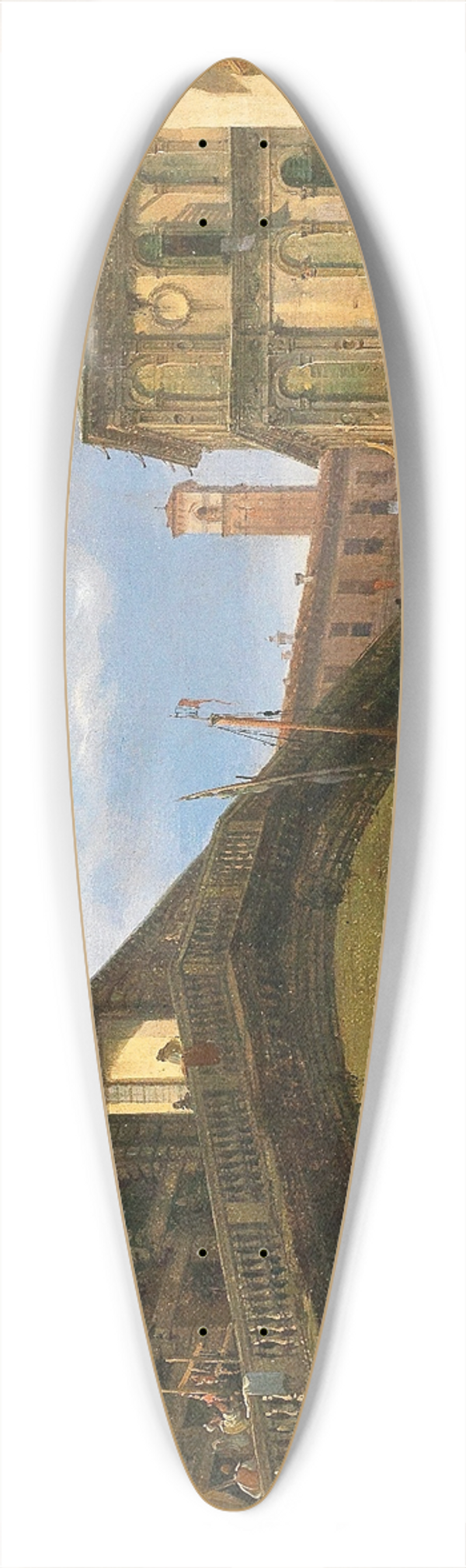 Giovanni Migliara - Venice, the Rialto Bridge 39.3 inch art pintail longboard deck