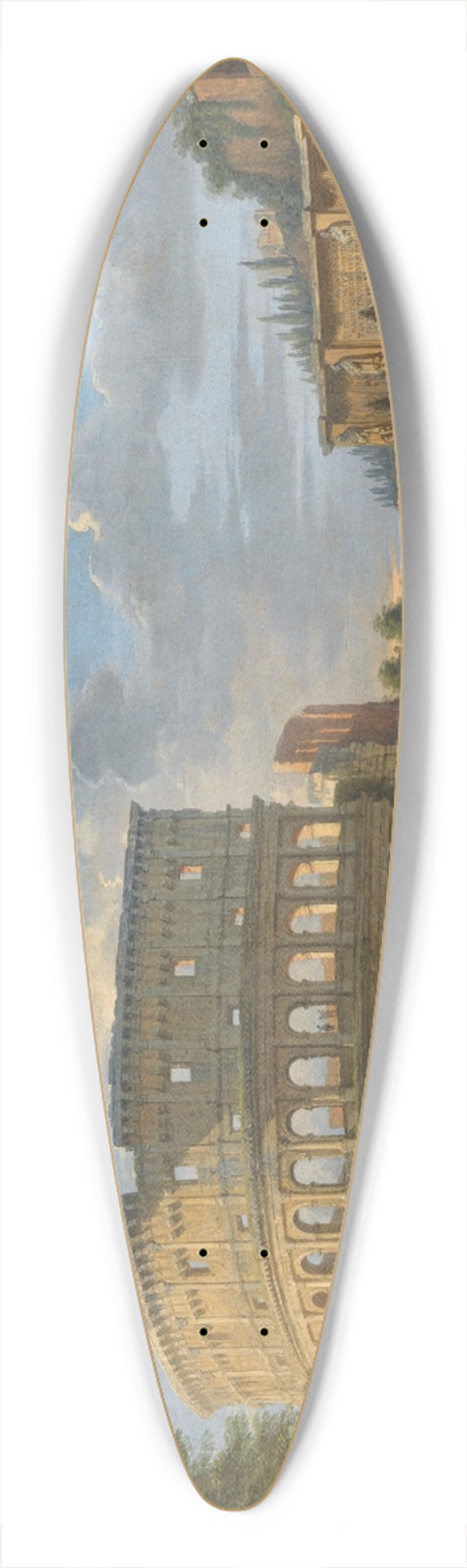 Giovanni Paolo Panini - Landscape with the Colosseum and Arch of Constantine, Rome 39.3 inch art pintail longboard deck