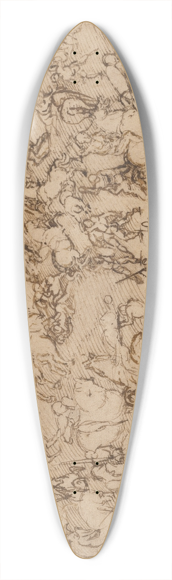 Girolamo Genga - Battle Scene 39.3 inch art pintail longboard deck