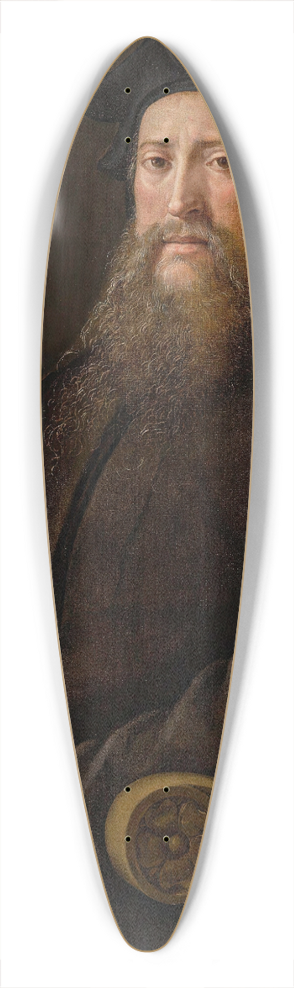 Girolamo Mazzola Bedoli - Portrait Of A Gentleman 39.3 inch art pintail longboard deck