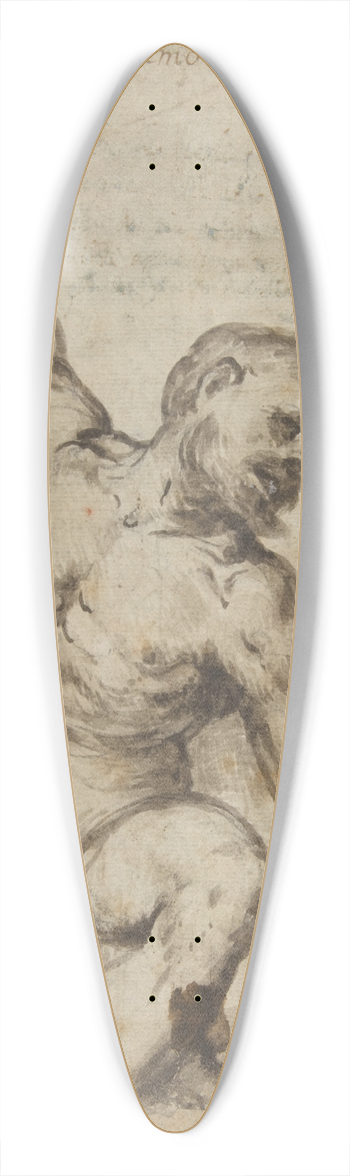 Girolamo Romanino - Nude Male Figure with Upraised Right Arm 39.3 inch art pintail longboard deck