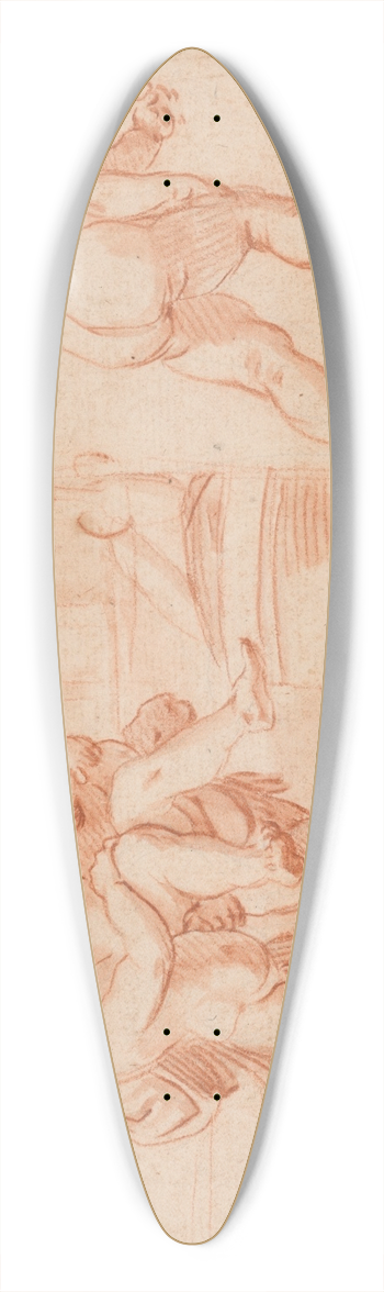 Giulio Carpioni - Two Putti Carrying a Third Putto; Another Putto from theRear 39.3 inch art pintail longboard deck