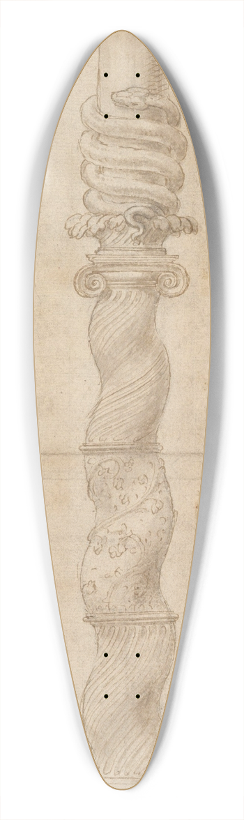 Giulio Romano - Design for a Candlestick 39.3 inch art pintail longboard deck