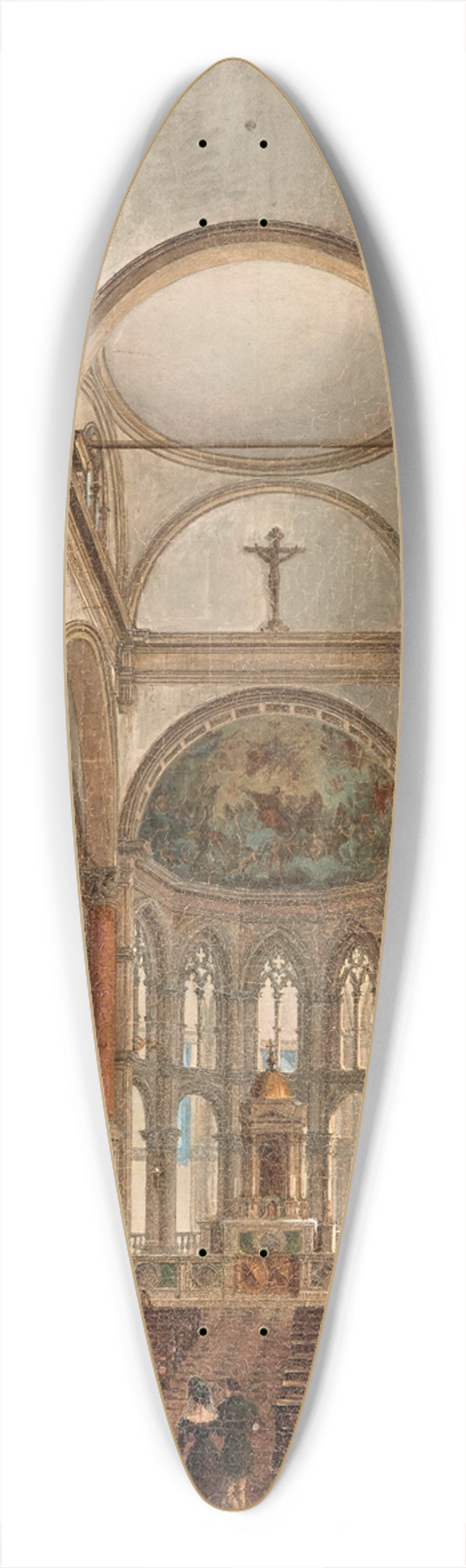 Giuseppe Borsato - Venice, interior of the Church of San Zaccaria 39.3 inch art pintail longboard deck