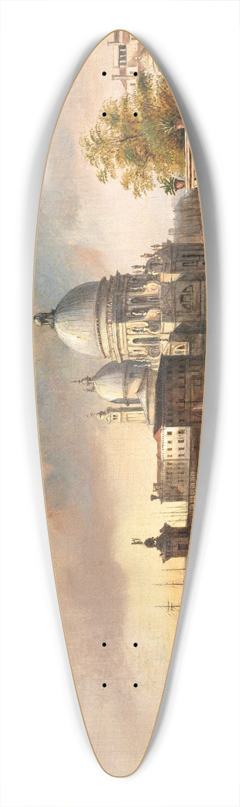 Giuseppe Canella - Venice, Entrance to the Giardini Reali 39.3 inch art pintail longboard deck