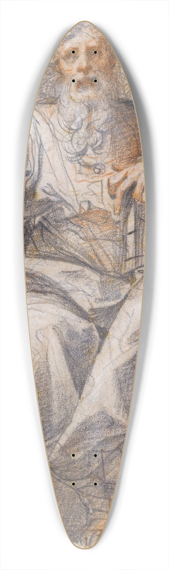 Giuseppe Cesari - A Seated Prophet, Holding A Book 39.3 inch art pintail longboard deck