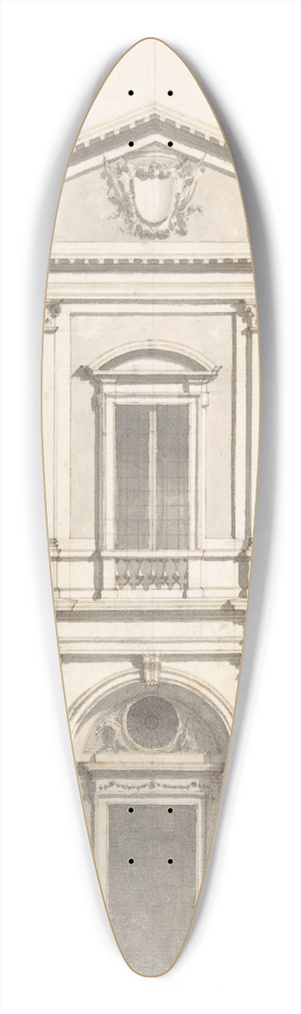 Giuseppe Jarmorini - Design for a Church Faade 39.3 inch art pintail longboard deck