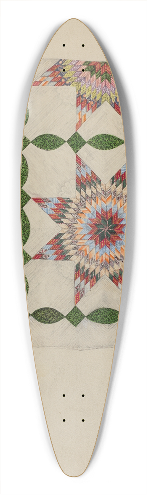 Gladys Phillips - Patchwork Quilt 39.3 inch art pintail longboard deck