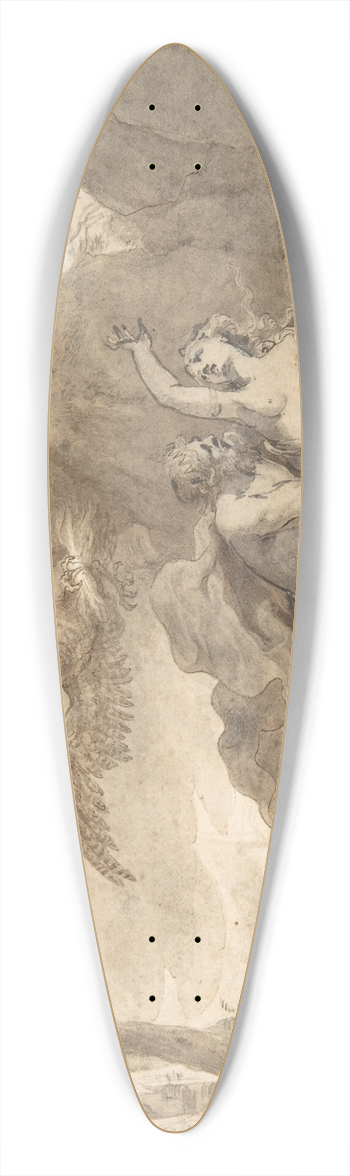 Godfried Maes - Illustrations to the Metamorphoses of Ovid; Jupiter and Io (.1); Jupiter and Io, disguised as a white beifer (.2); Mercury Rescuing Io from Argus (.3) 39.3 inch art pintail longboard deck