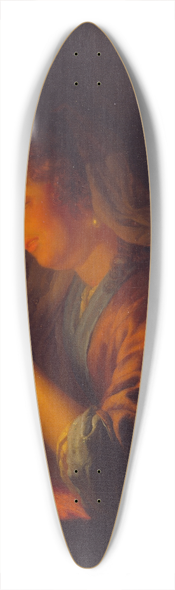 Godfried Schalcken - Girl threading a Needle by Candlelight 39.3 inch art pintail longboard deck