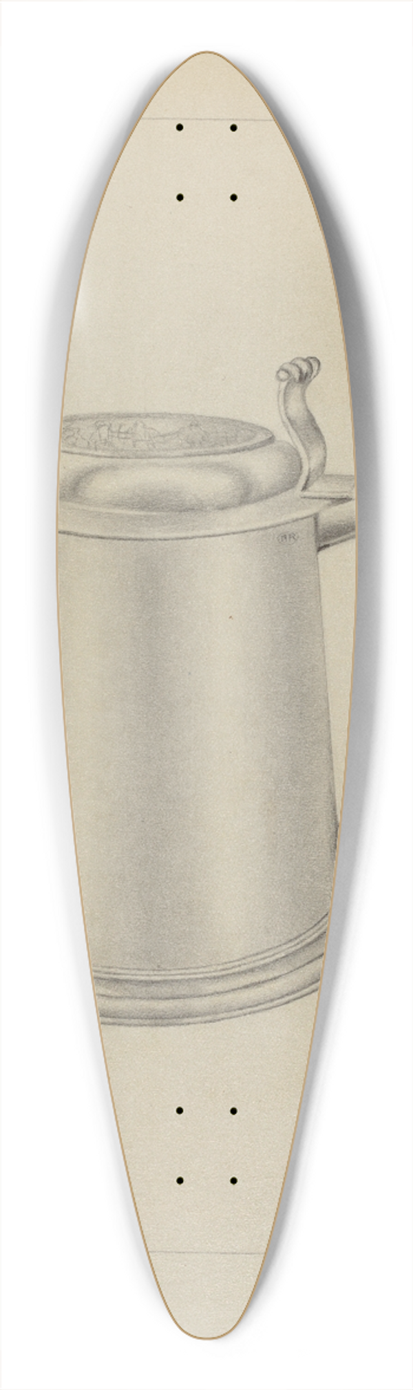 Gordon Sanborn - Silver Tankard 39.3 inch art pintail longboard deck