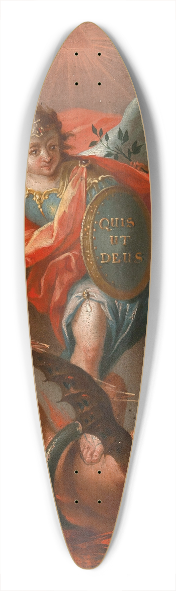 Gottfried Bernhard Gz - Archangel Michael Slaying the Dragon 39.3 inch art pintail longboard deck
