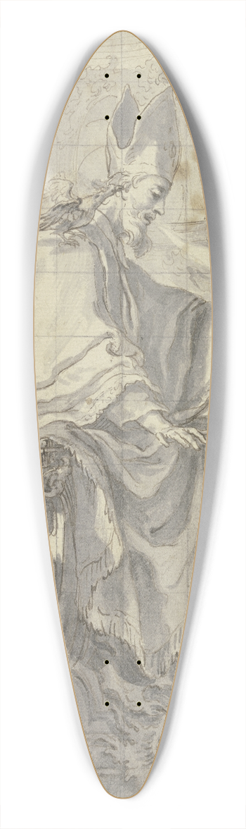 Gottfried Bernhard Gz - Der Heilige Basilius predigt von einer links vorne stehenden Kanzel zu einer Volksmenge 39.3 inch art pintail longboard deck