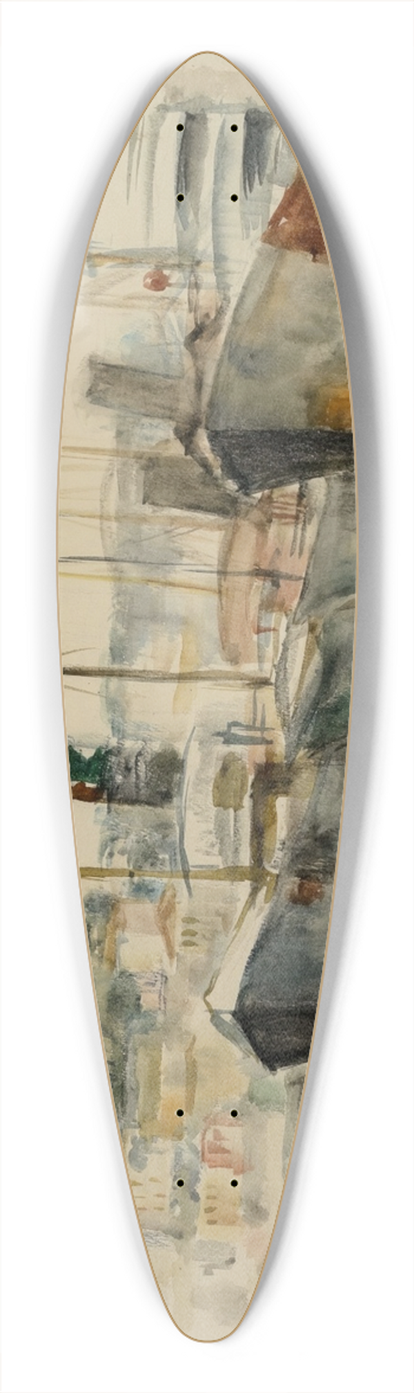 Gottfried Graf - Hochseeschlepper im Hafen 39.3 inch art pintail longboard deck