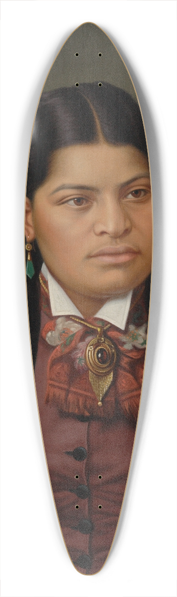 Gottfried Lindauer - Maori girl 39.3 inch art pintail longboard deck