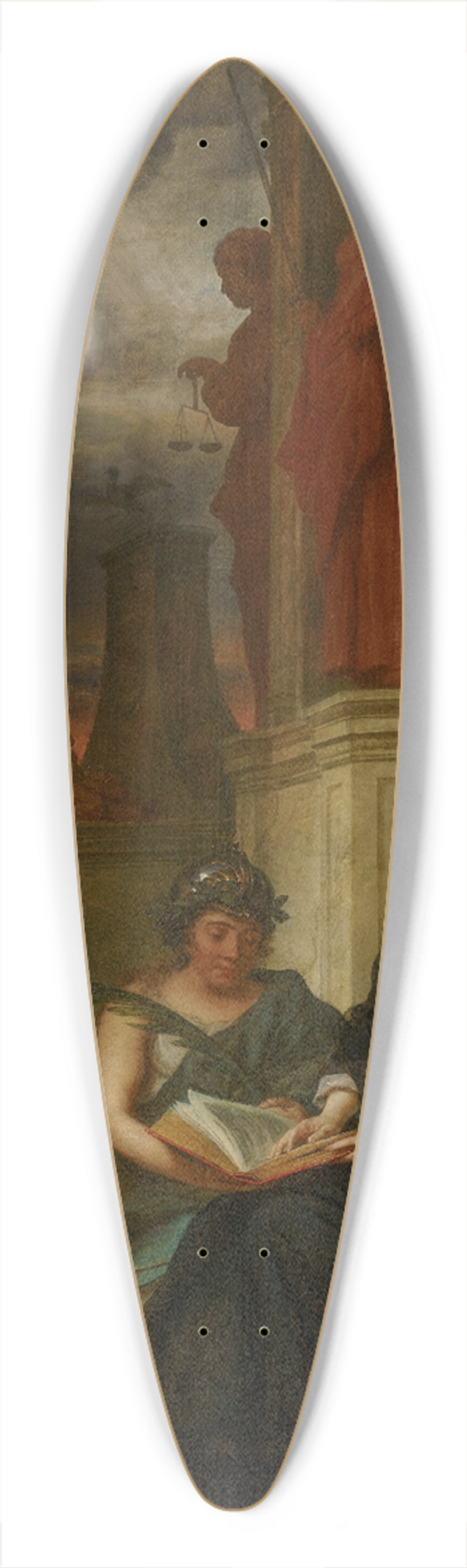 Govert Flinck - Allegory on the Memory of Stadholder Frederik Hendrik (1584-1647), with a Portrait of his Widow, Amalia of Solms-Braunfels (1602-1675) 39.3 inch art pintail longboard deck
