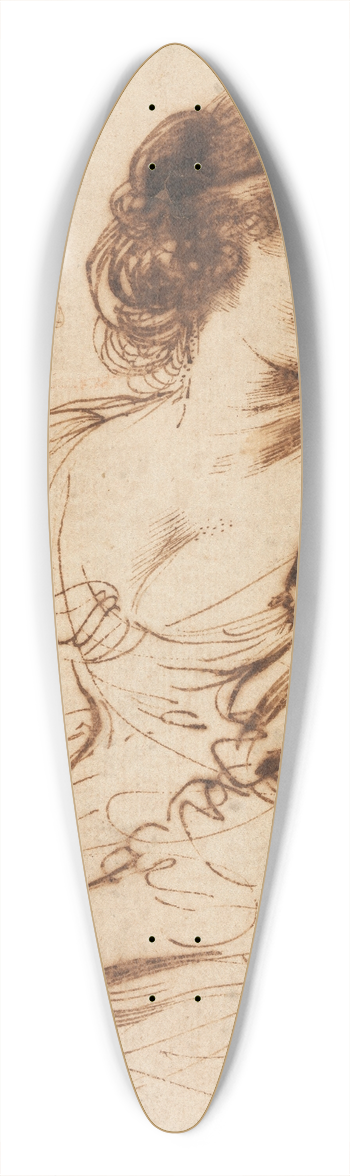 Guercino - A Seated Young Woman Looking Over Her Shoulder 39.3 inch art pintail longboard deck