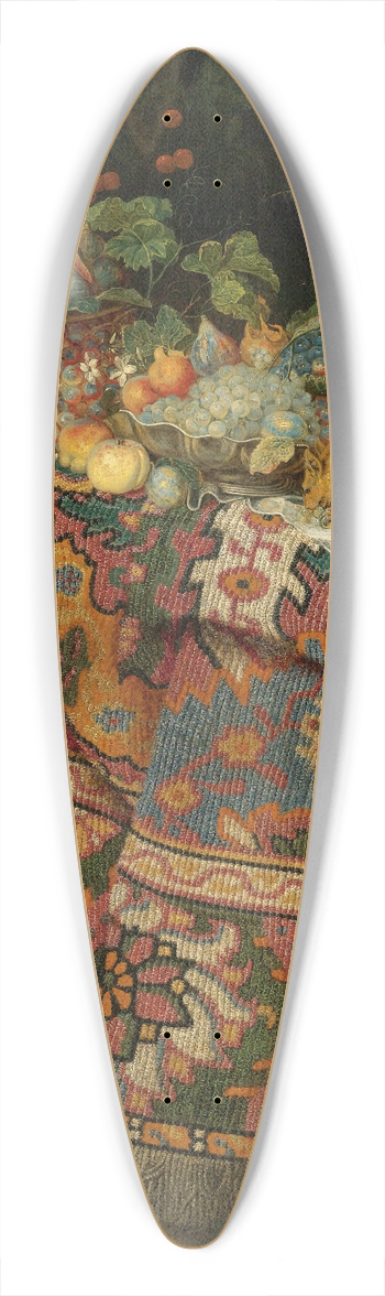 Guiliam Gabron - Still Life With Fruit, Gold And Silver Vessels And A Squirrel, All On A Table Covered By APersian Rug 39.3 inch art pintail longboard deck