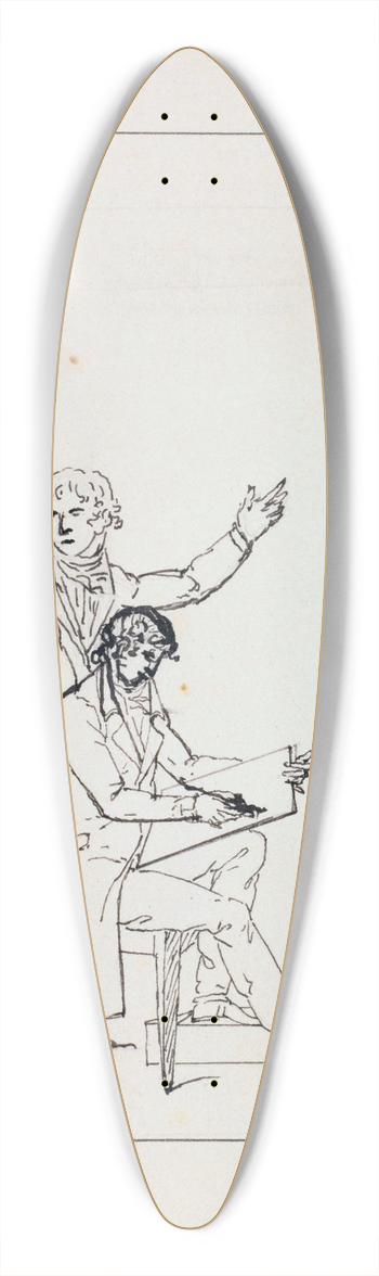 Guillaume Boichot - Hommes dont un dessinant auprs dun monument  Denon, Gaut et Boichot 39.3 inch art pintail longboard deck