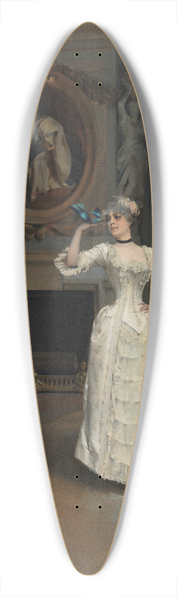 Gunnar Berndtson - Woman With A Bird At The Castle Of Maison Laffitte 39.3 inch art pintail longboard deck