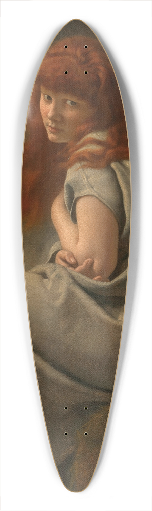 Gustave Boulanger - A Shy Beauty 39.3 inch art pintail longboard deck