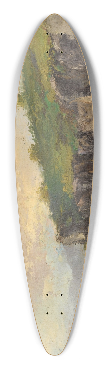 Gustave Courbet - Cliff By The Water 39.3 inch art pintail longboard deck