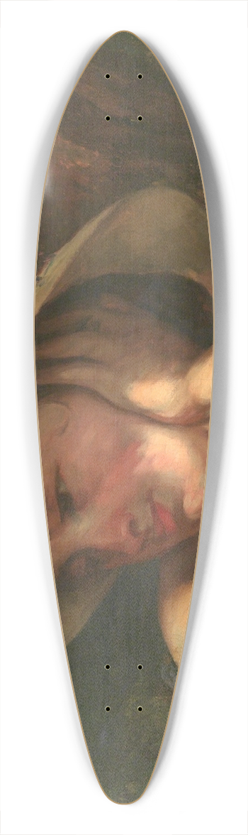 Gustave Courbet - Young Ladies On The Bank Of The Seine  Fragment Of A Painting (Woman With Flowers On Her Hat) 39.3 inch art pintail longboard deck