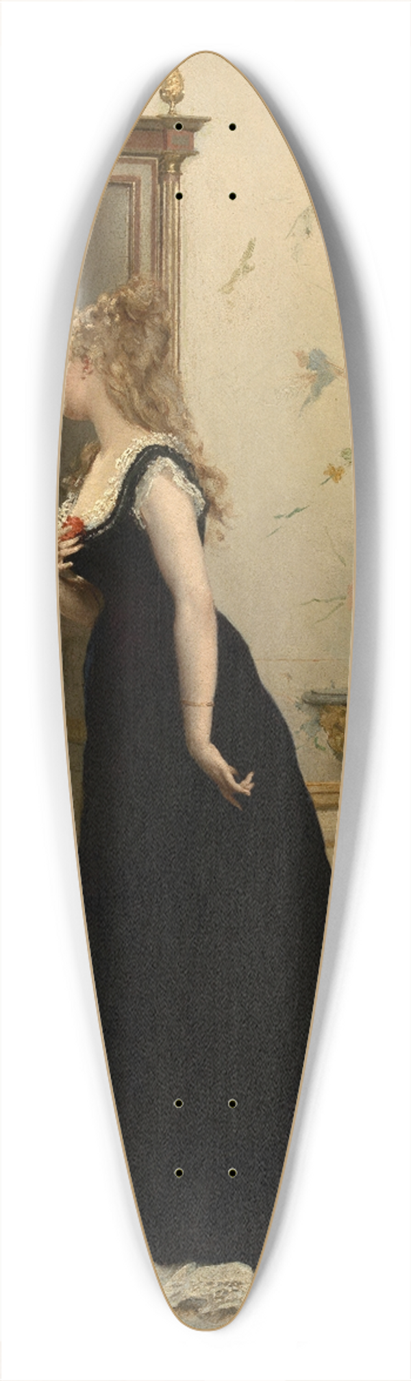Gustave Lonard de Jonghe - In Front of the Mirror 39.3 inch art pintail longboard deck