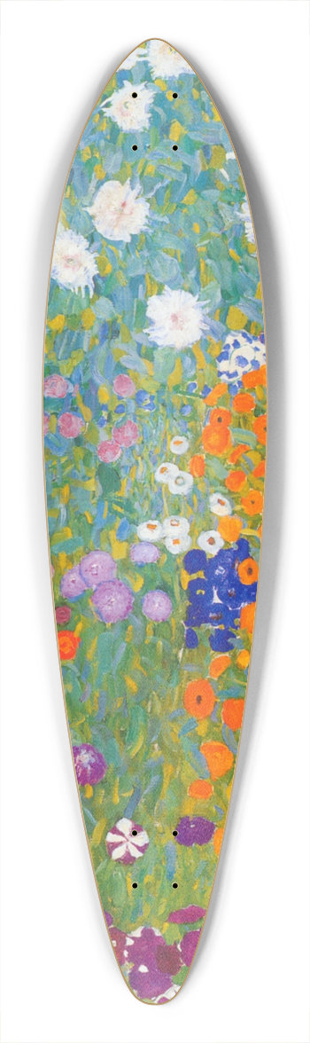 Gustav Klimt - Cottage Garden 39.3 inch art pintail longboard deck